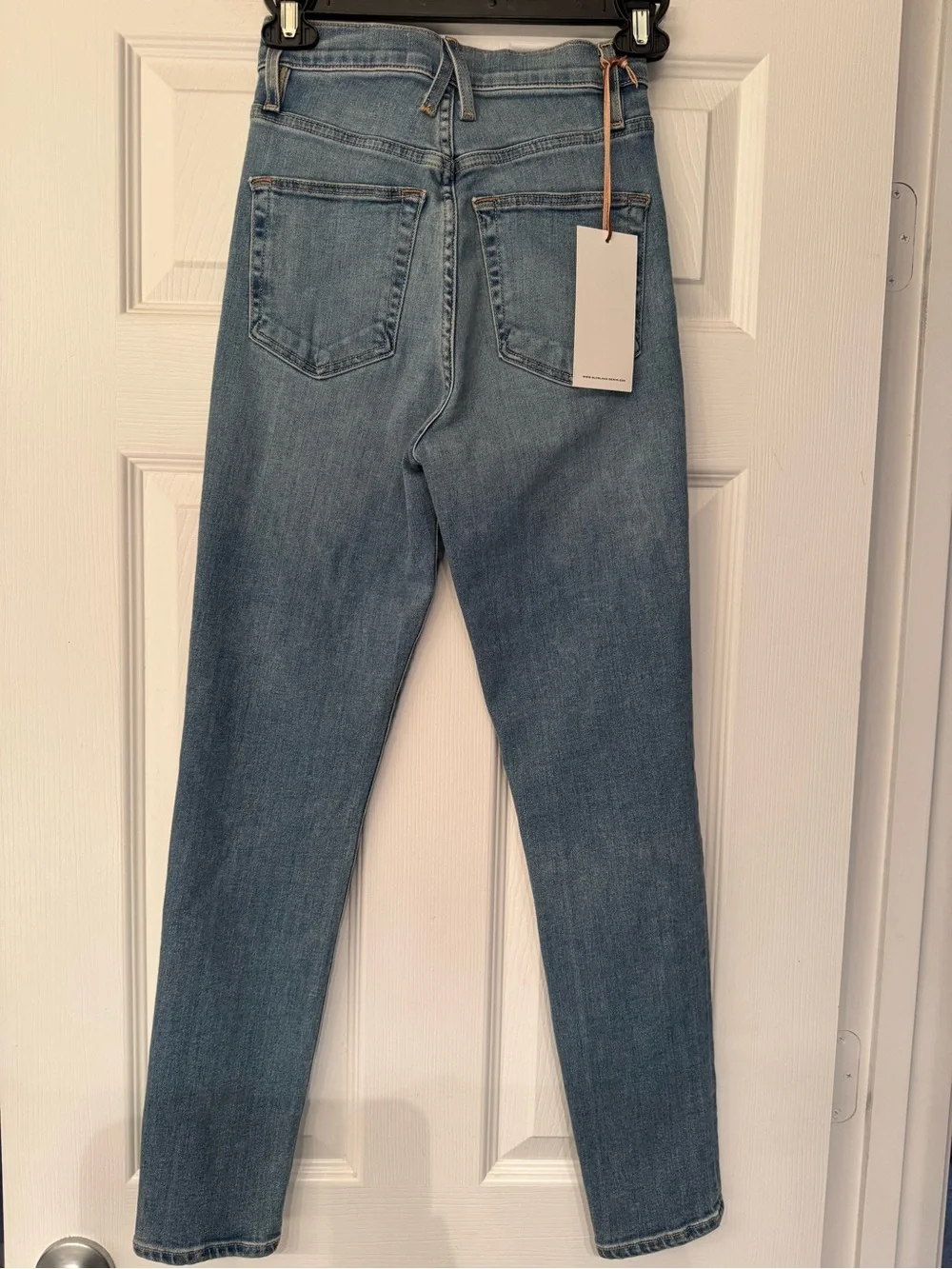 SLVRLAKE Beatnik Ankle Slim High Rise Light Women’s Blue Denim Jeans Size 23 - Picture 5 of 16